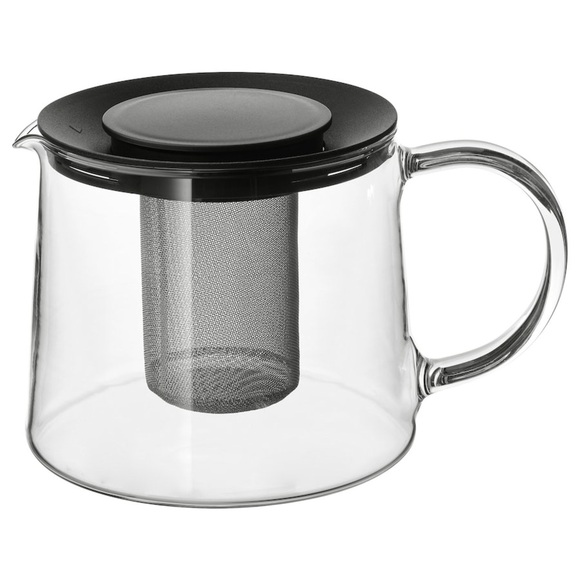 IKEA RIKLIG Glass Teapot with Infuser, 1.6 qt, Heat-Resistant for Loose Leaf Tea - Picture 1 of 14
